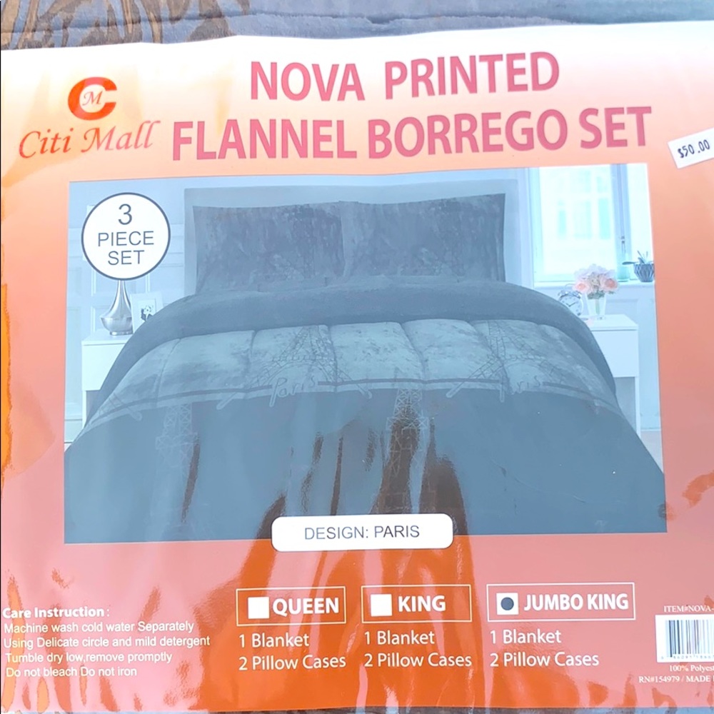 Brand New Jumbo King Paris Design Comforter Set